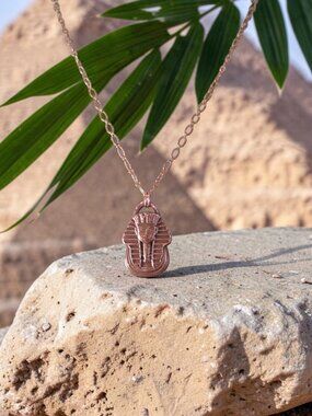 Pharaoh Pendant Necklace, Hand Cast Copper Egyptiana